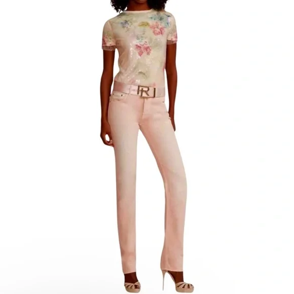 Lauren Jeans Co Ralph Lauren modern skinny jeans women’s size 6 ombré pink peach - Picture 1 of 7